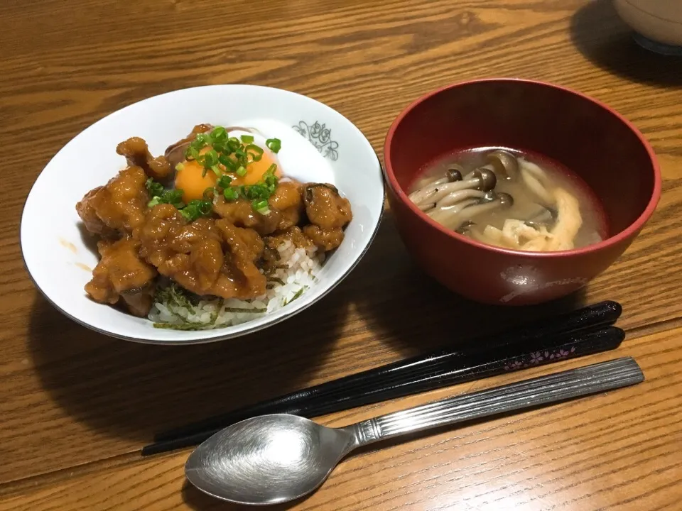 鶏の照りたま丼|八嶌さん