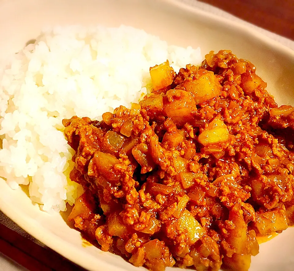 冷蔵庫清掃メニュー！
挽き肉カレー😊|nachiさん