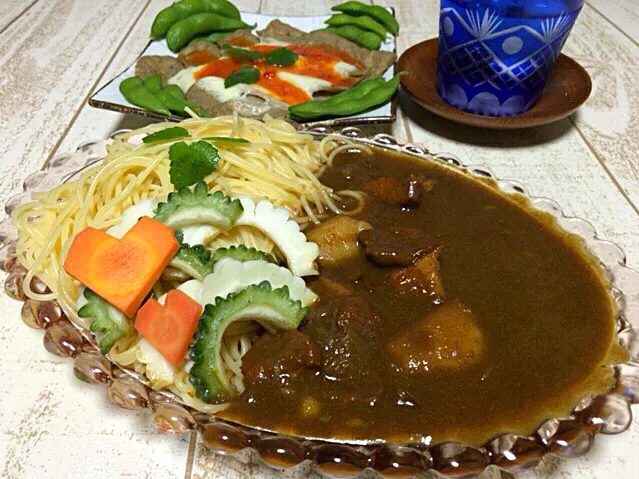 Snapdishの料理写真:今日の男飯(⌒-⌒; )たっぷり煮込みカレーをリメイク大雨|ひーちゃんさん