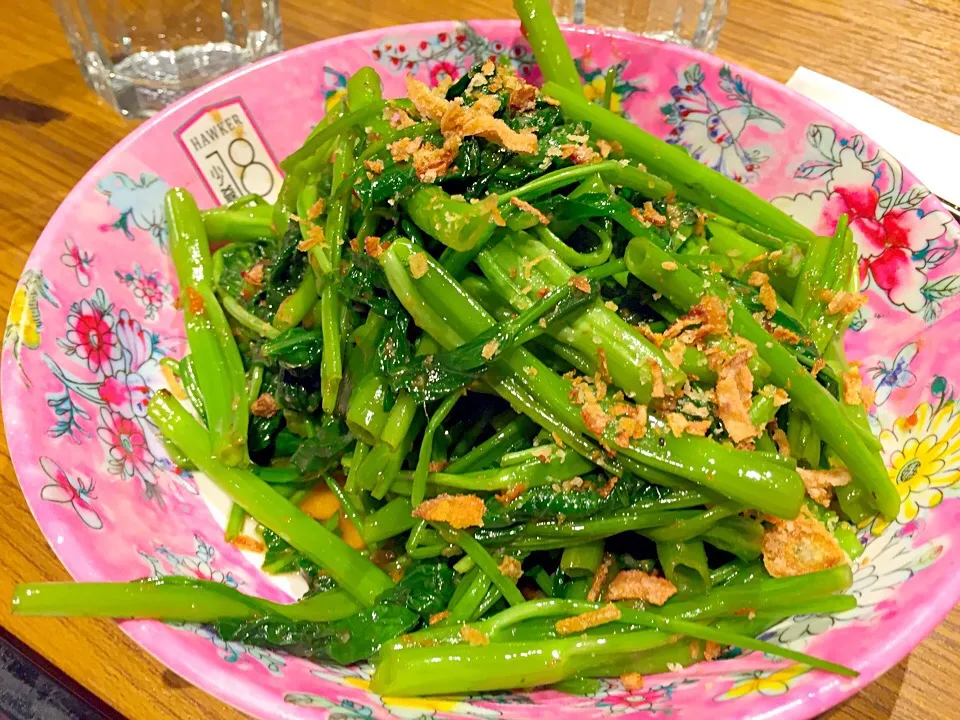 Fried water spinach with sambal belachan|Sky Blueさん