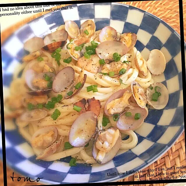 ゆっこさんの料理 あさりのワイン蒸しうどん♡|ともさん