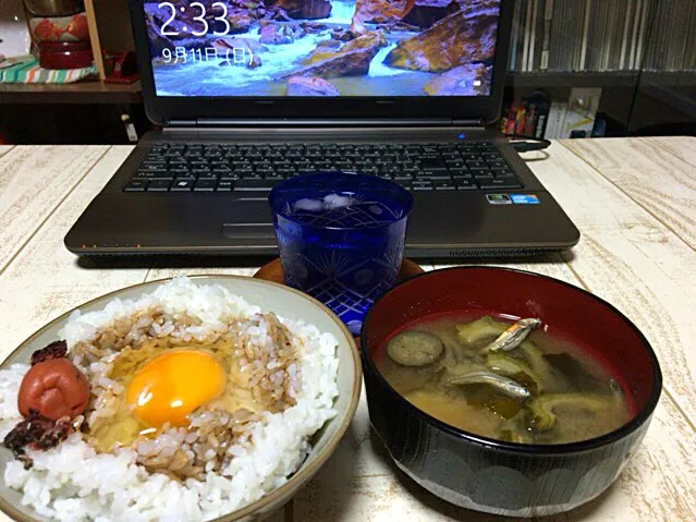 今日の男飯(⌒-⌒; )夜食バージョン♫|ひーちゃんさん