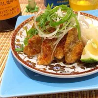 まコーさんの  mizkan 味ぽんで。鶏皮ぽん酢パリパリ＆ジューシー鶏油もたくさん✨✨