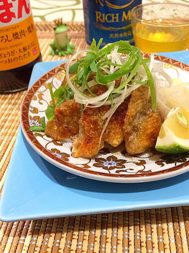 まコーさんの  mizkan 味ぽんで。鶏皮ぽん酢パリパリ＆ジューシー鶏油もたくさん✨✨|🌿ぴぴさん