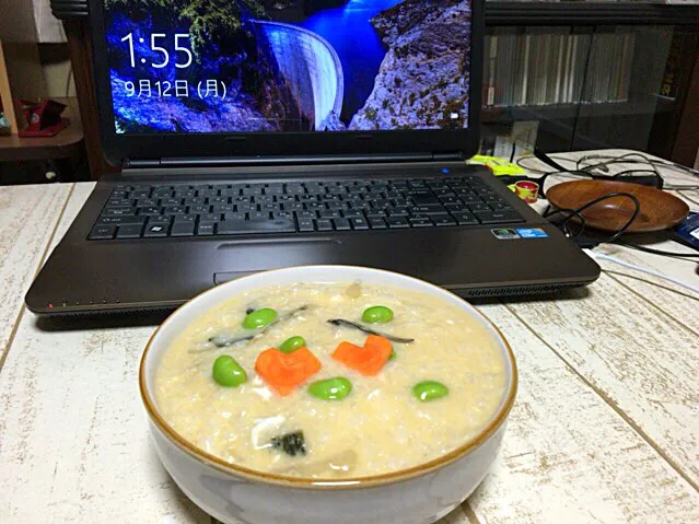 今日の男飯(⌒-⌒; )夜食バージョン♫おじや♫|ひーちゃんさん