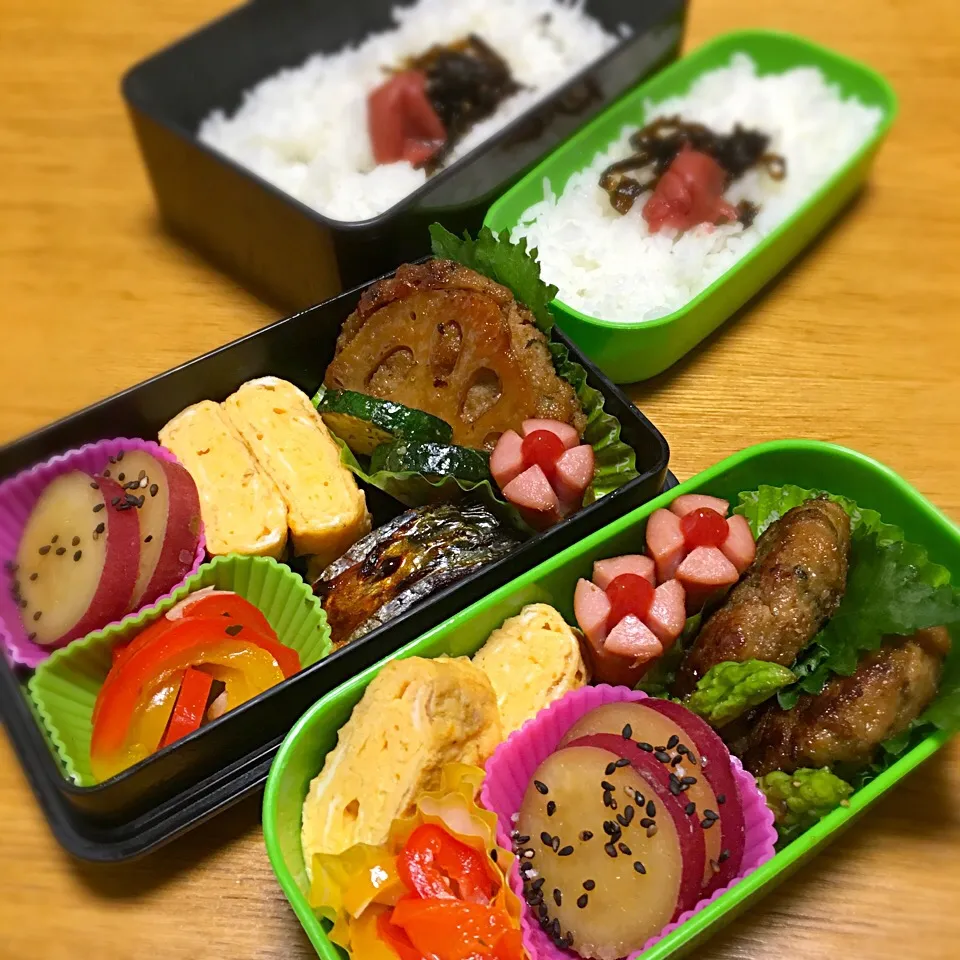 Snapdishの料理写真:今日のお弁当！2016.9.12
パパ弁💜娘弁💜|mayuさん