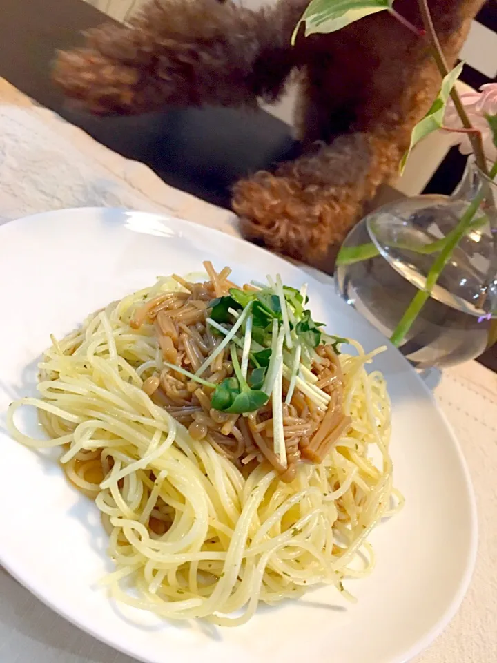 あまねこ🌿さんの料理 手作りなめ茸〜♪ パスタに乗っけて🎵|kiyoさん