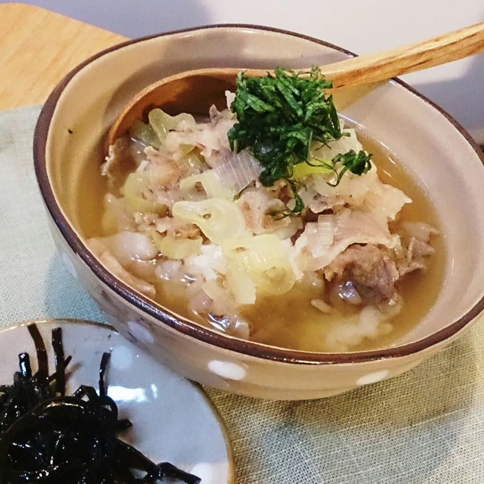 Snapdishの料理写真:肉吸いリメイク＊肉吸い茶漬け|mi_neneco♪さん