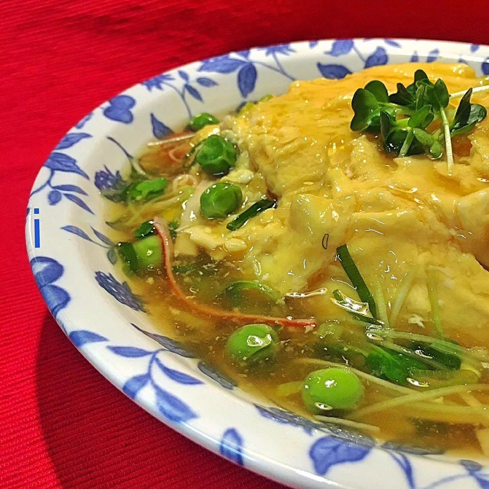 emi*さんの料理 'Mizkan 味ぽん'で天津飯 【Rice with omelette in thick starchy sauce】|izoomさん