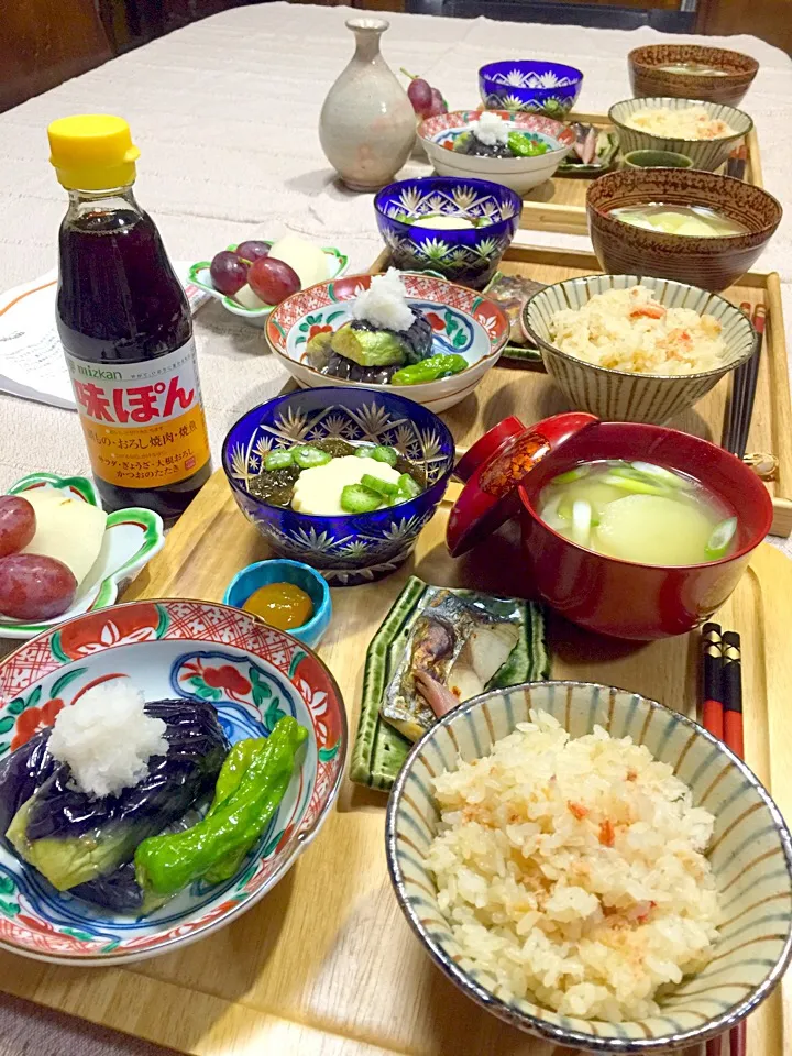 秋の晩ご飯メインは秋茄子揚げ浸し＊味ぽん|Blueberry🫐さん