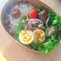 Snapdishの料理写真:曲げわっぱ弁当#旦那弁#曲げわっぱ