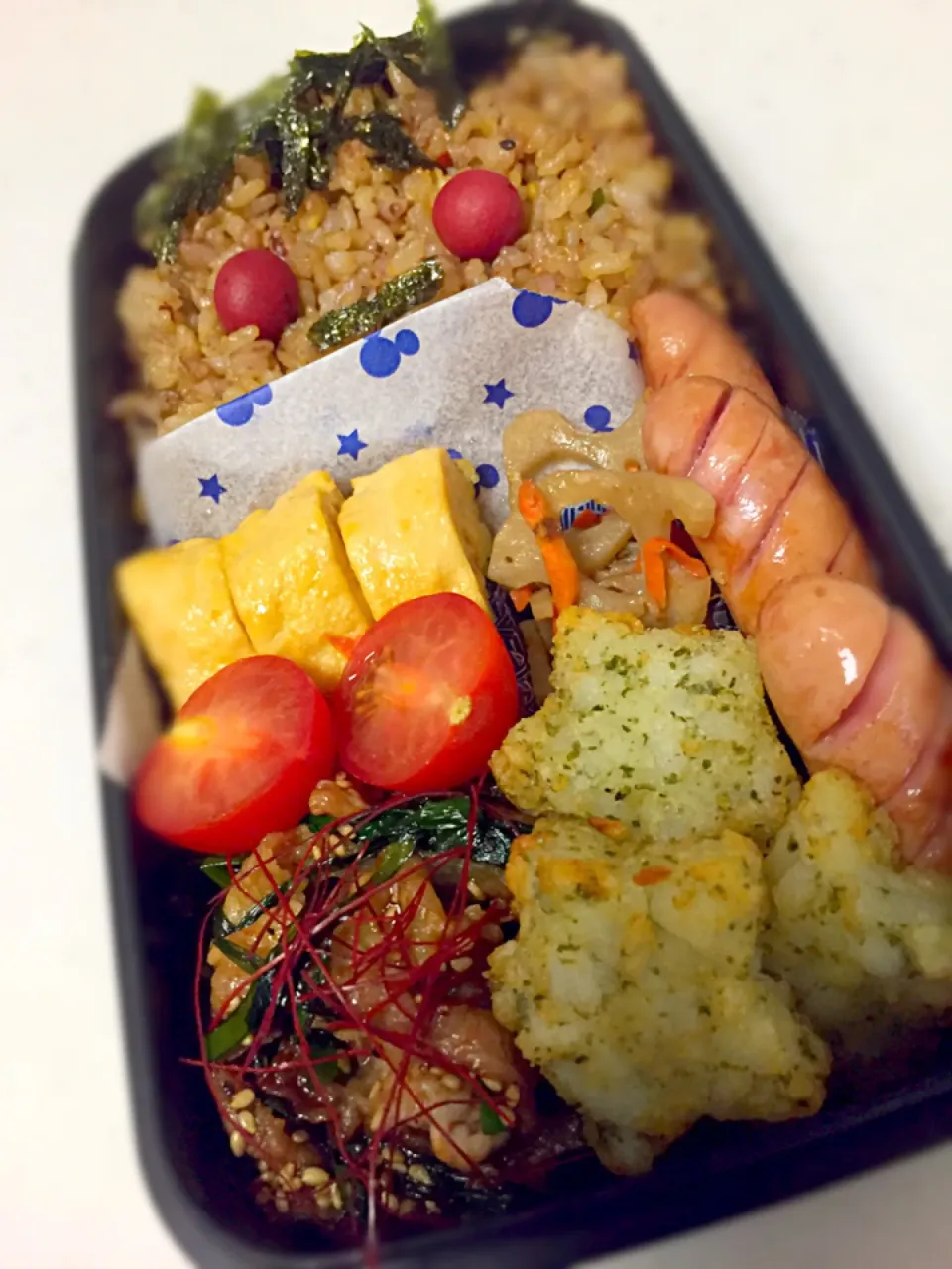 今日の旦那弁当〜❤️チャーハンとニラ肉炒めの中華🍱🤗|hst117さん