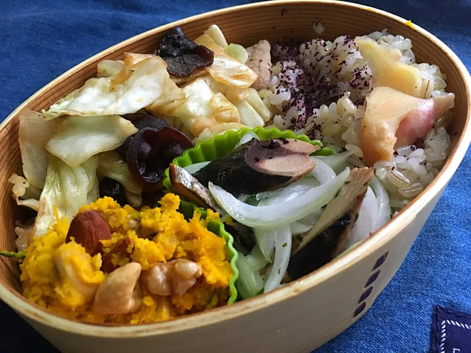 Snapdishの料理写真:肉魚野菜弁当|Naoko Miyataさん