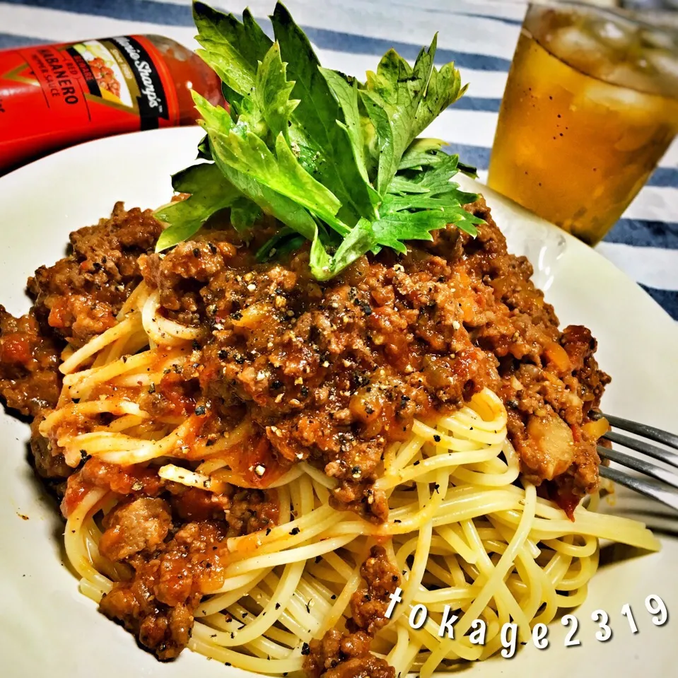 自家製ミートソースでパスタ🍝|とかげ2319さん