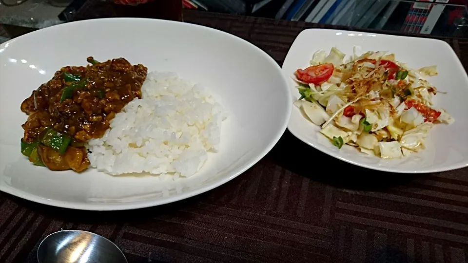 2016-09-13夜❤ナスとピーマンのキーマカレー|一人暮らしごはん🍴さん