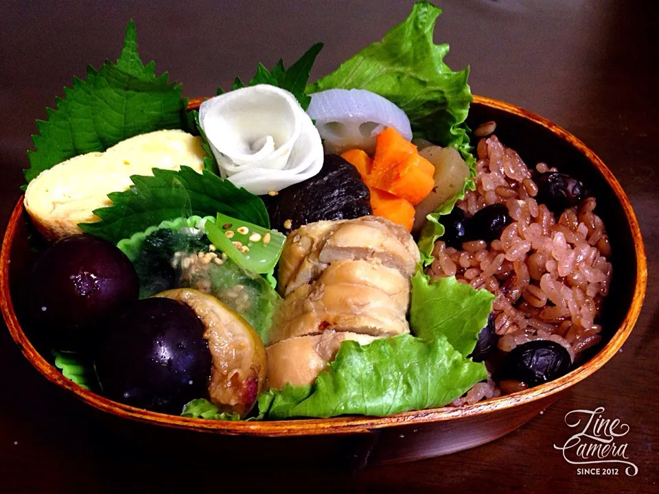 今日の私のお弁当💕 桜央里さんの料理 調味料三つで簡単美味しい🎶ジューシーチキンのさっぱり煮🐔で筑前煮風|とんちんさん