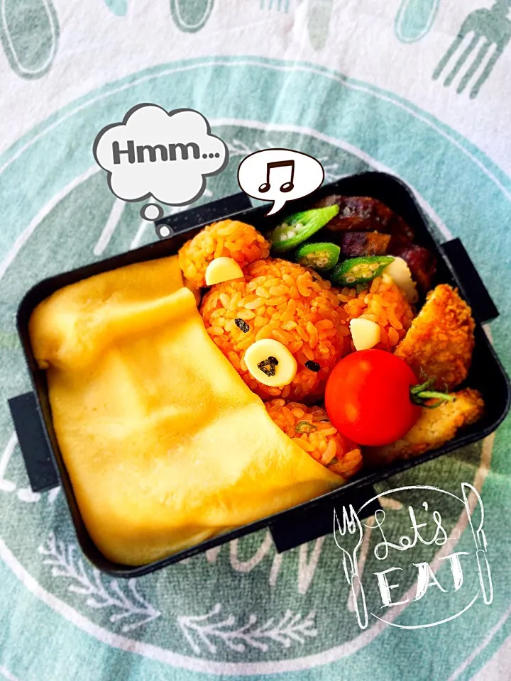 長女弁当😃🎶 オムライスリラックマバージョン😃|ナミ凡さん