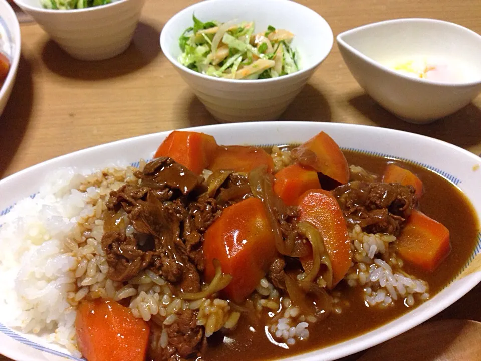 きのこと牛肉のカレー|こんこんさん