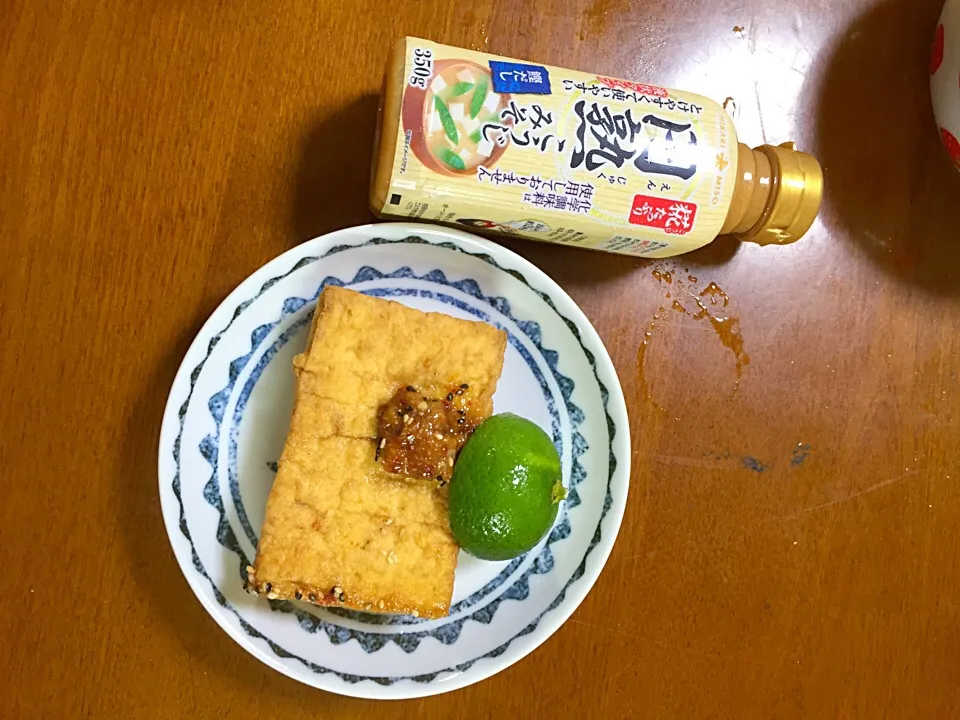 厚揚げを焼いたんに、マンコロ味噌|角田　恭子さん