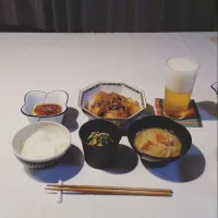 肉じゃが、豚汁、オクラの胡麻和え、胡麻豆腐|maiko kさん