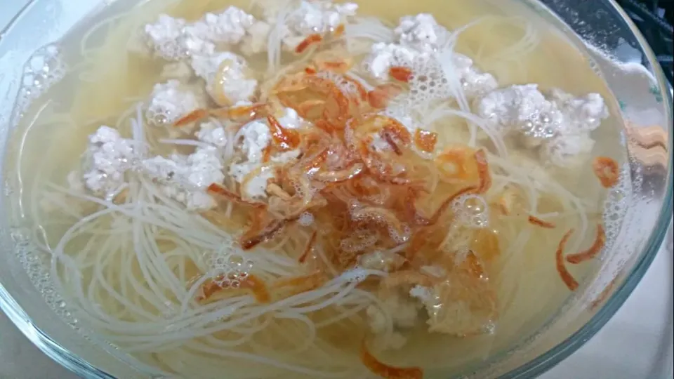 清淡白米粉肉碎汤 Bee hoon soup with minced pork|🌷lynnlicious🌷さん