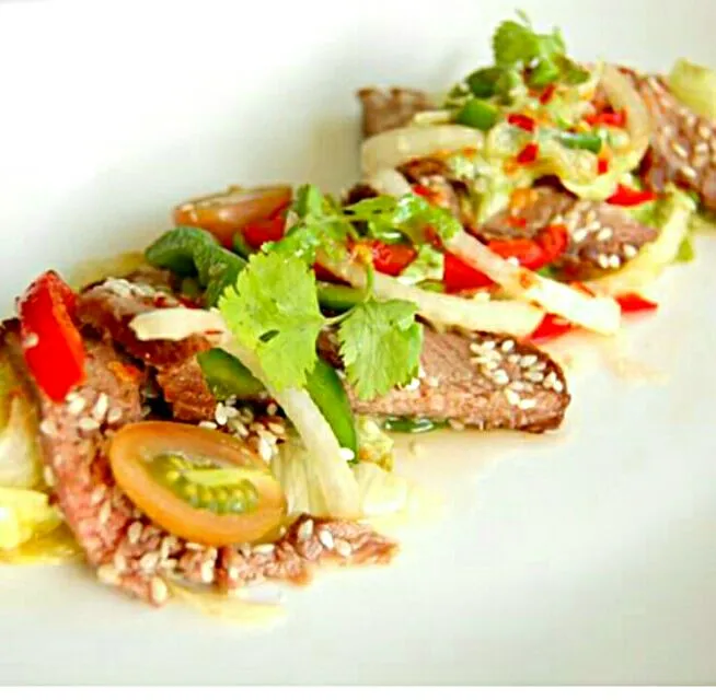 thai beef salad|🍒🍓🍝😊Calon CHEF🍰🍓🍒さん