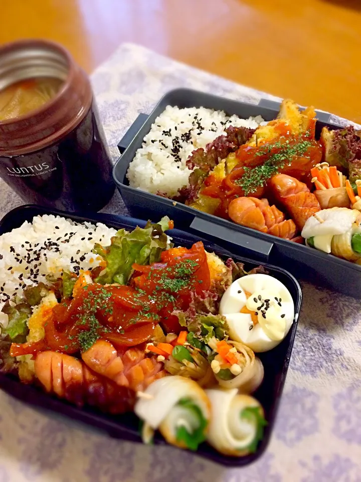 旦那ちゃん、息子君弁当🎶
チキンカツレツ
ウイン
ゆで卵
野菜ベーコン巻き
チーちく大葉入|BooBooさん