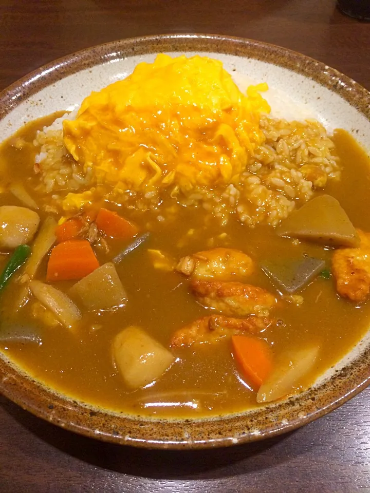 鶏つくねと根菜の和風カレー スクランブルエッグ|ナナさん