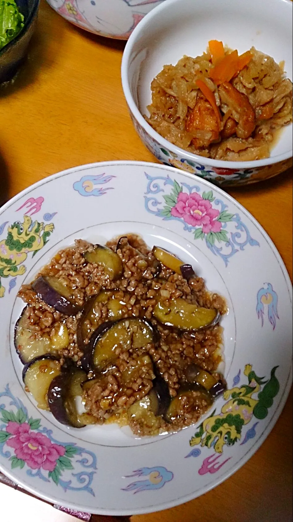 切り干し大根とさつま揚げの煮物
なすとひき肉のオイスターソース炒め|しまだ ちえこさん