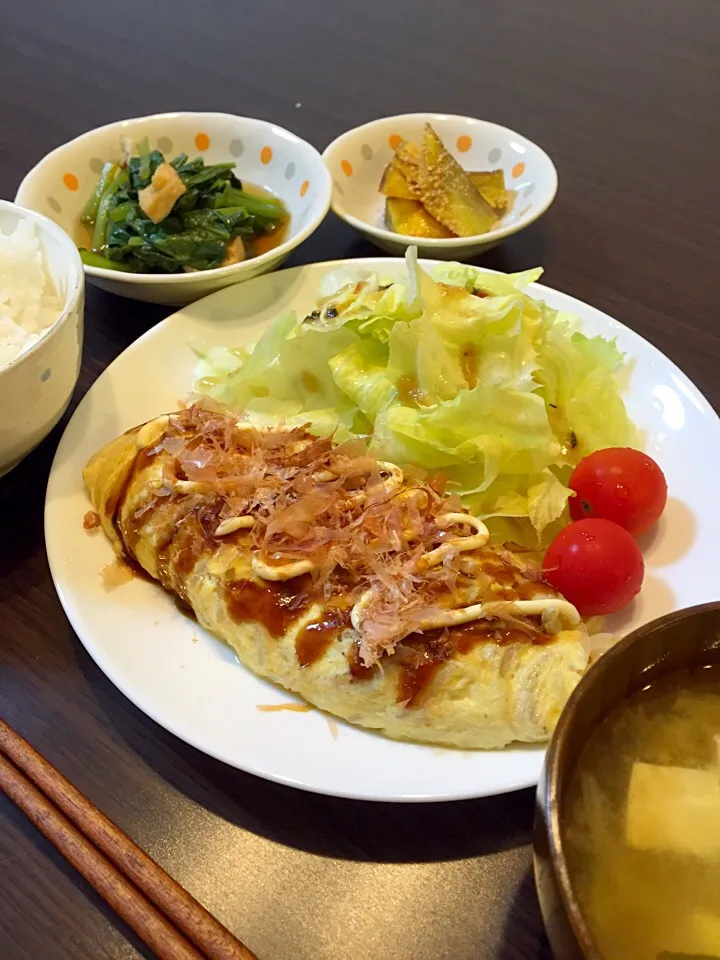 とん平焼きの晩ご飯|mikaさん