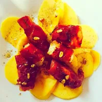 Mango carpaccio with goat cheese wrapped in bacon|Sevi Kovacsさん