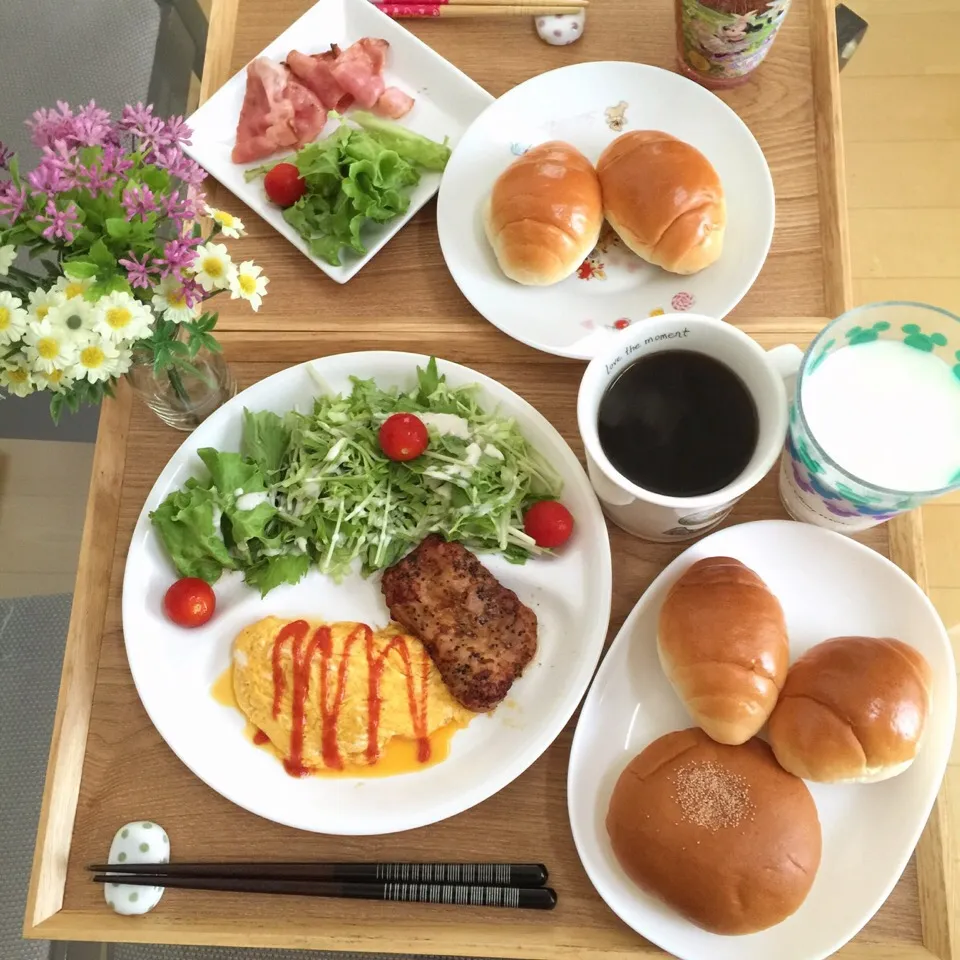 Snapdishの料理写真:9/18❤︎主人と娘の休日モーニング❤|Makinsさん