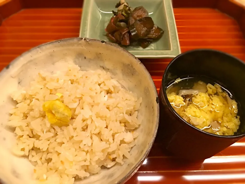 鯛と栗の炊き込み御飯、きのこと卵のお吸い物|tomoさん