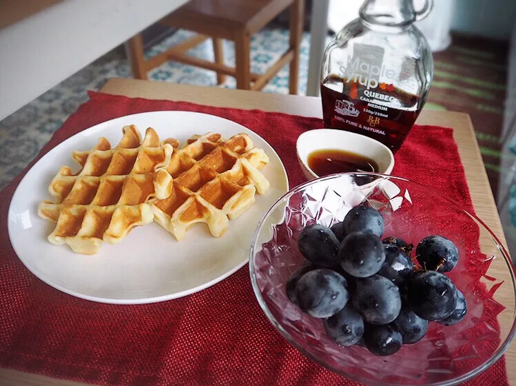 Snapdishの料理写真:今日のおやつはワッフル🍽|ルウさん