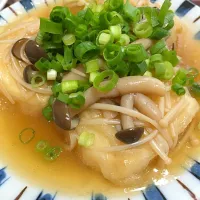 豆腐の揚げ出しキノコあんかけ|あおへいさん