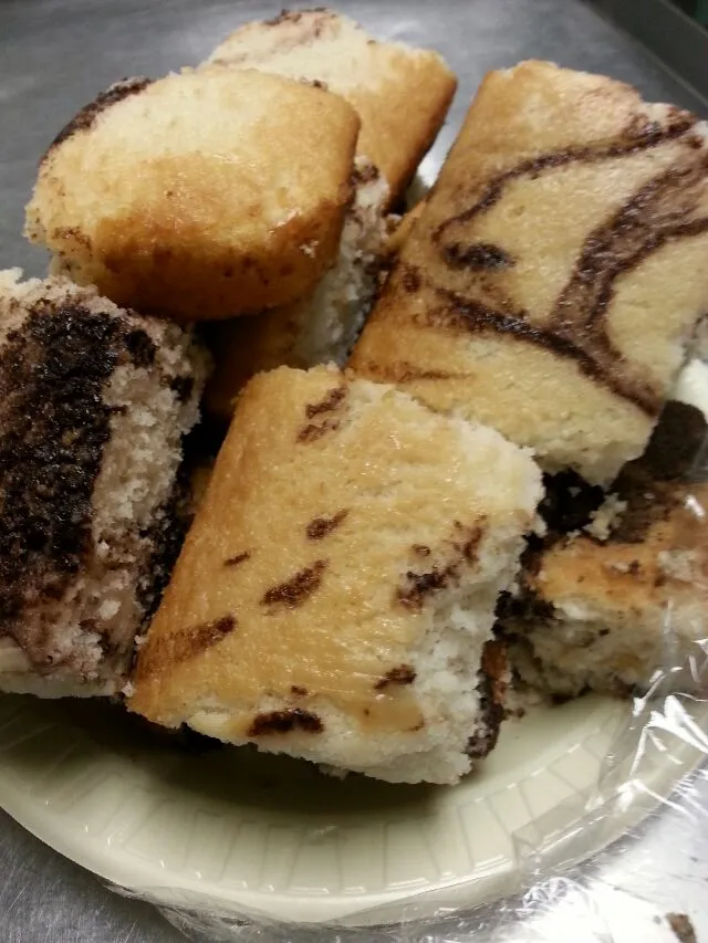 very rich marble cake at work.|Polly Gelfusoさん