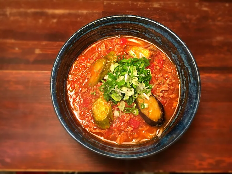 茄子と豚肉のミートソース温めん1|半田手延べそうめんの店 阿波や壱兆さん