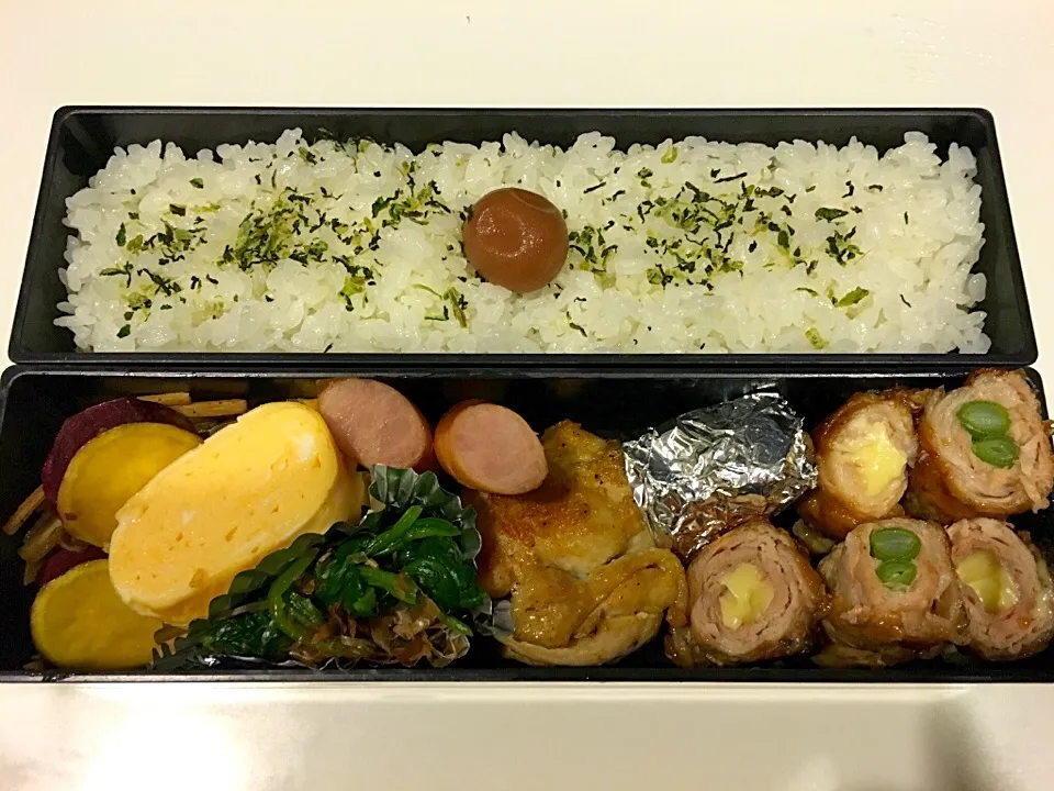 豚肉のインゲン・チーズ巻きのお弁当。|Chiharuさん