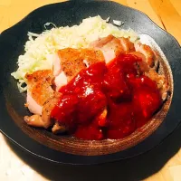 鶏肉 ニンニンソース掛け|a y k 💗💗さん