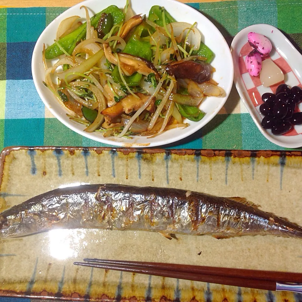 秋刀魚と野菜炒め|shozuuさん