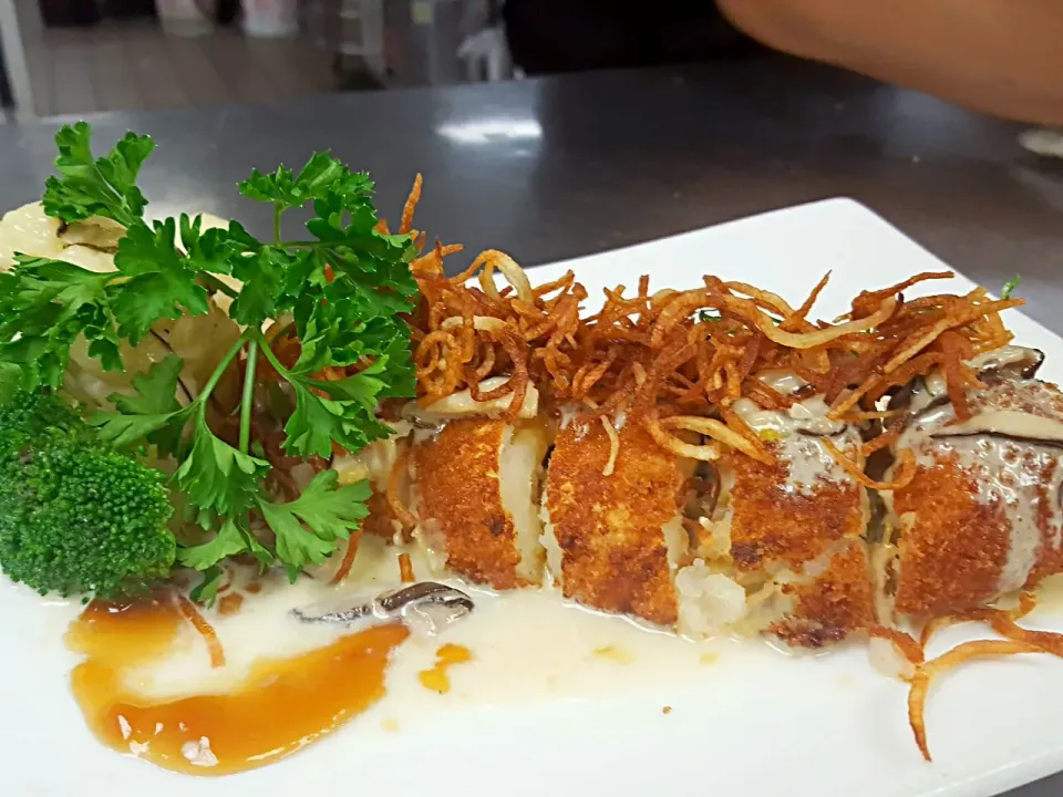 Teriyaki Chicken croquette w/Creamy mushroom sauce|SONN'Sさん