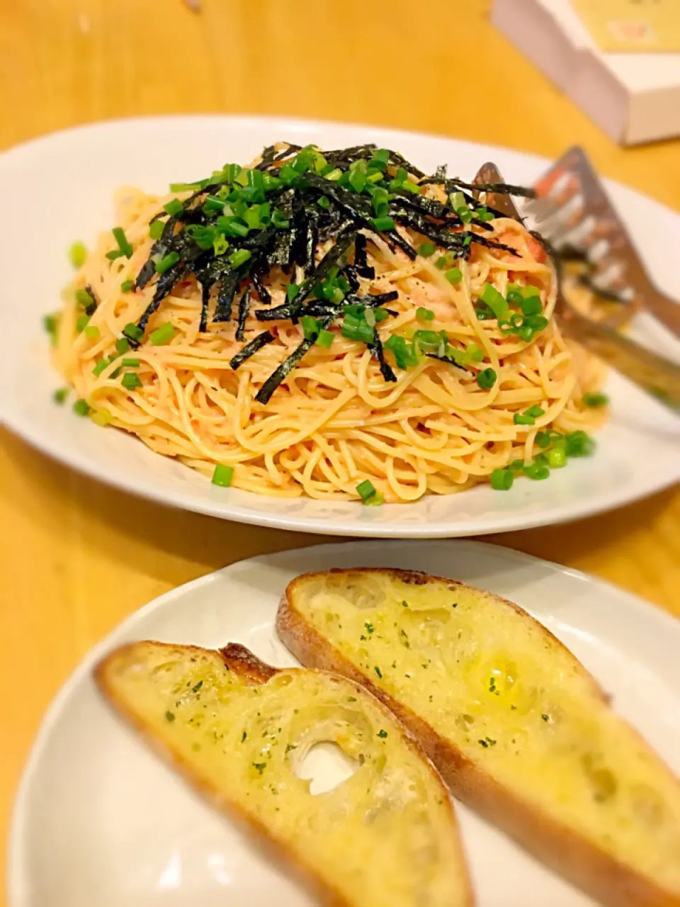 明太子パスタ＆ガーリックトースト|gabrielleさん