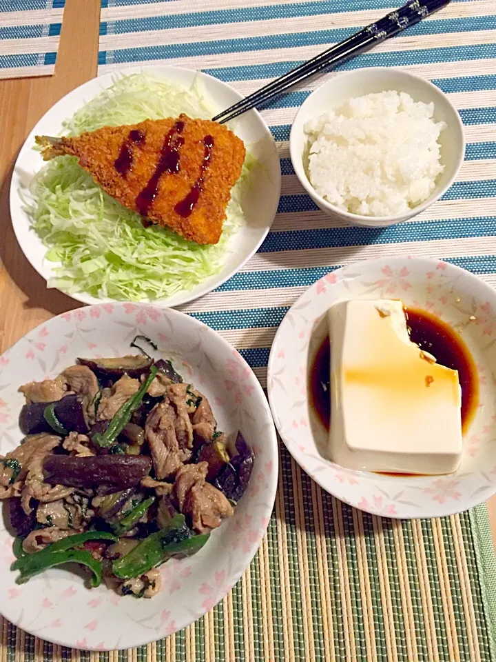 Snapdishの料理写真:今日の晩御飯！
豚肉となすの味噌炒め|Reiko Araiさん