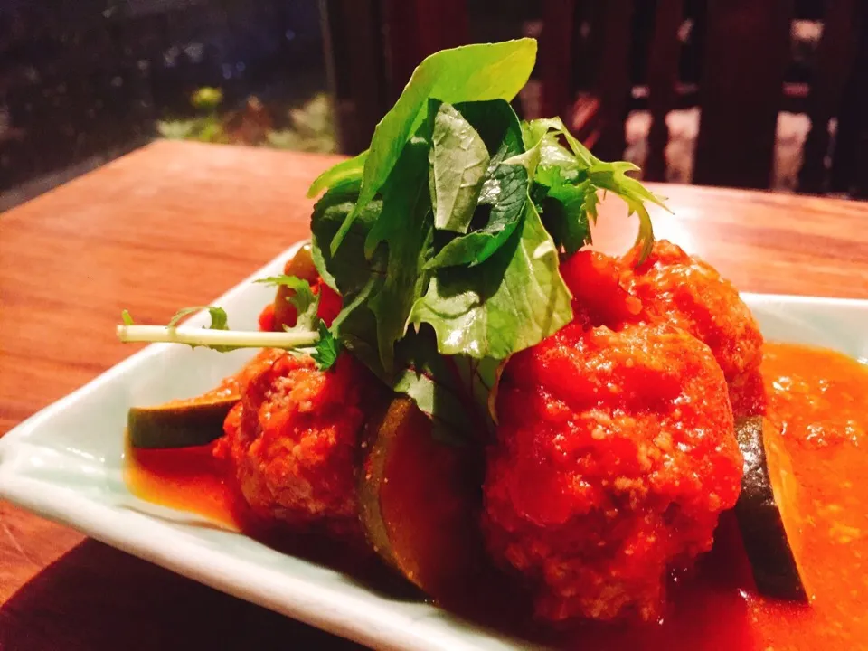 合鴨つくねのトマト煮|のぐさん