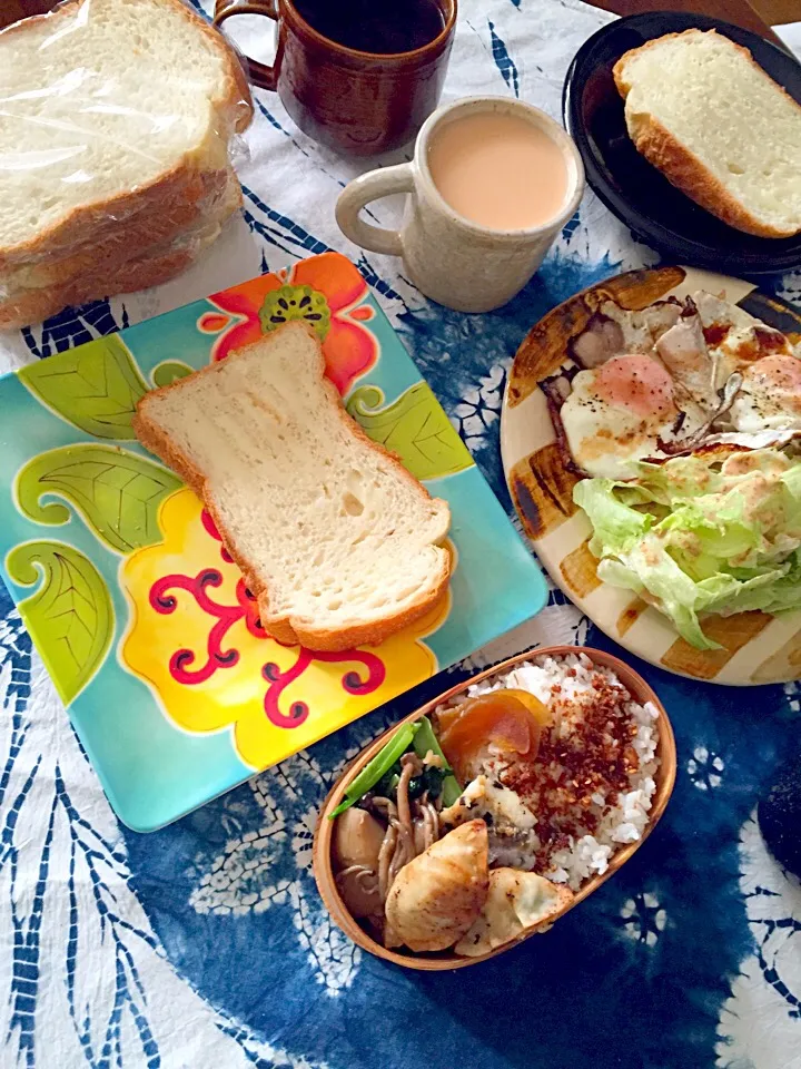 Snapdishの料理写真:朝ごはんと自分お弁当( •̀ .̫ •́ )✧|さくたえさん