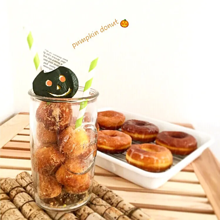 パンプキンドーナツ🎃🍩♩           きな粉とハニーレモン◡̈♡|emi*さん