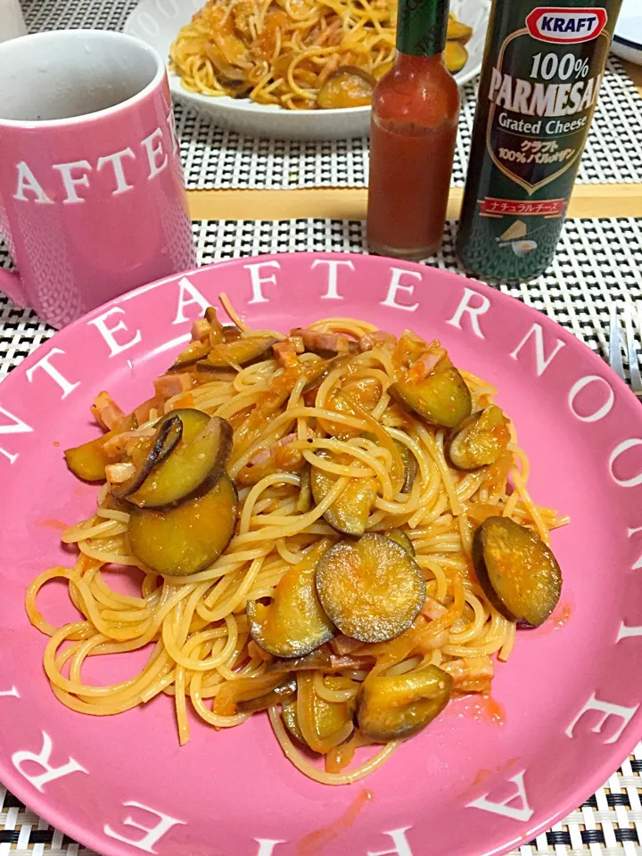 茄子とベーコンの自家製トマトソースパスタ|satoeさん