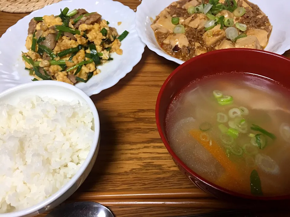 ニラ卵と麻婆豆腐|ayaminさん