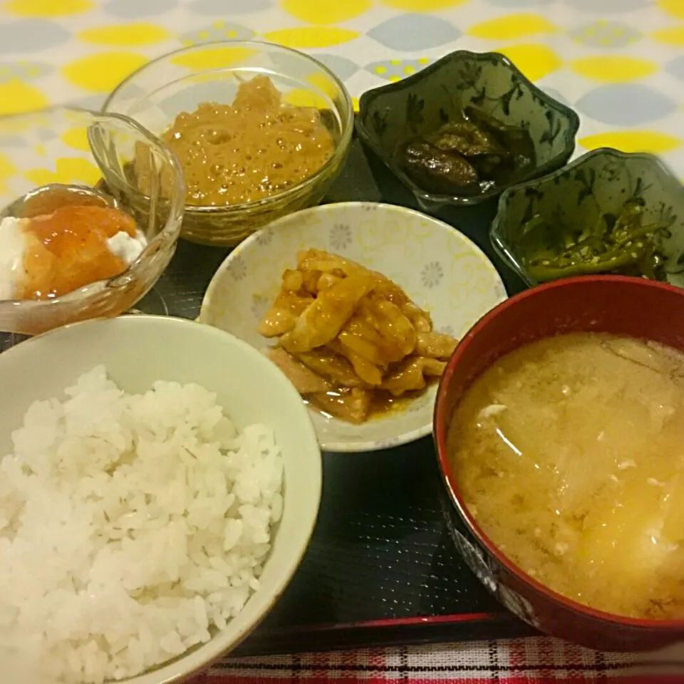 Snapdishの料理写真:朝ごはんの様な茶色い夕ご飯になっちゃった(笑)|ちぇさん