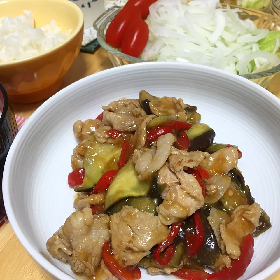豚肉と茄子のオイスターソース炒め|りんごっちさん